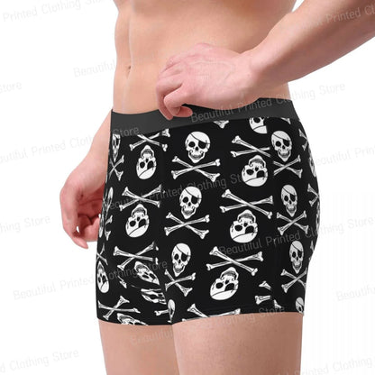 Skull And Crossbones (black) Man's Boxer Briefs Monster High Highly Breathable Underwear Top Quality Print Shorts Birthday Gifts