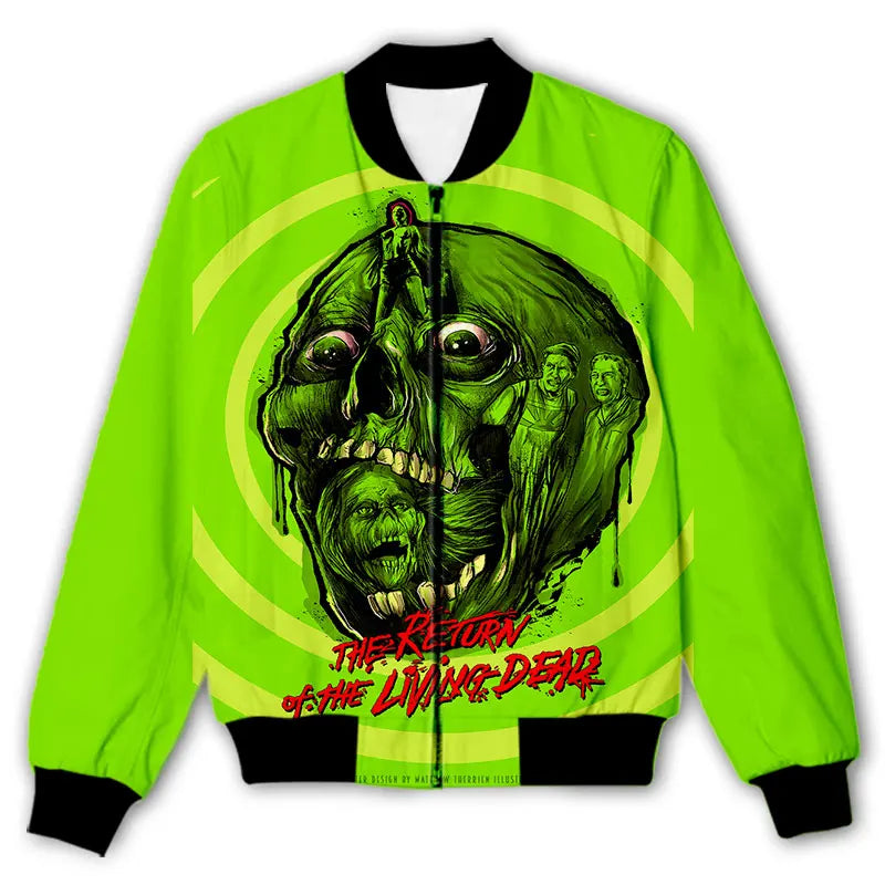 CAVVING 3D Printed Return Of The Living Dead Zipper Bomber Jackets Men Overcoat Mens Coat Zip Up Jackets for Women/Men