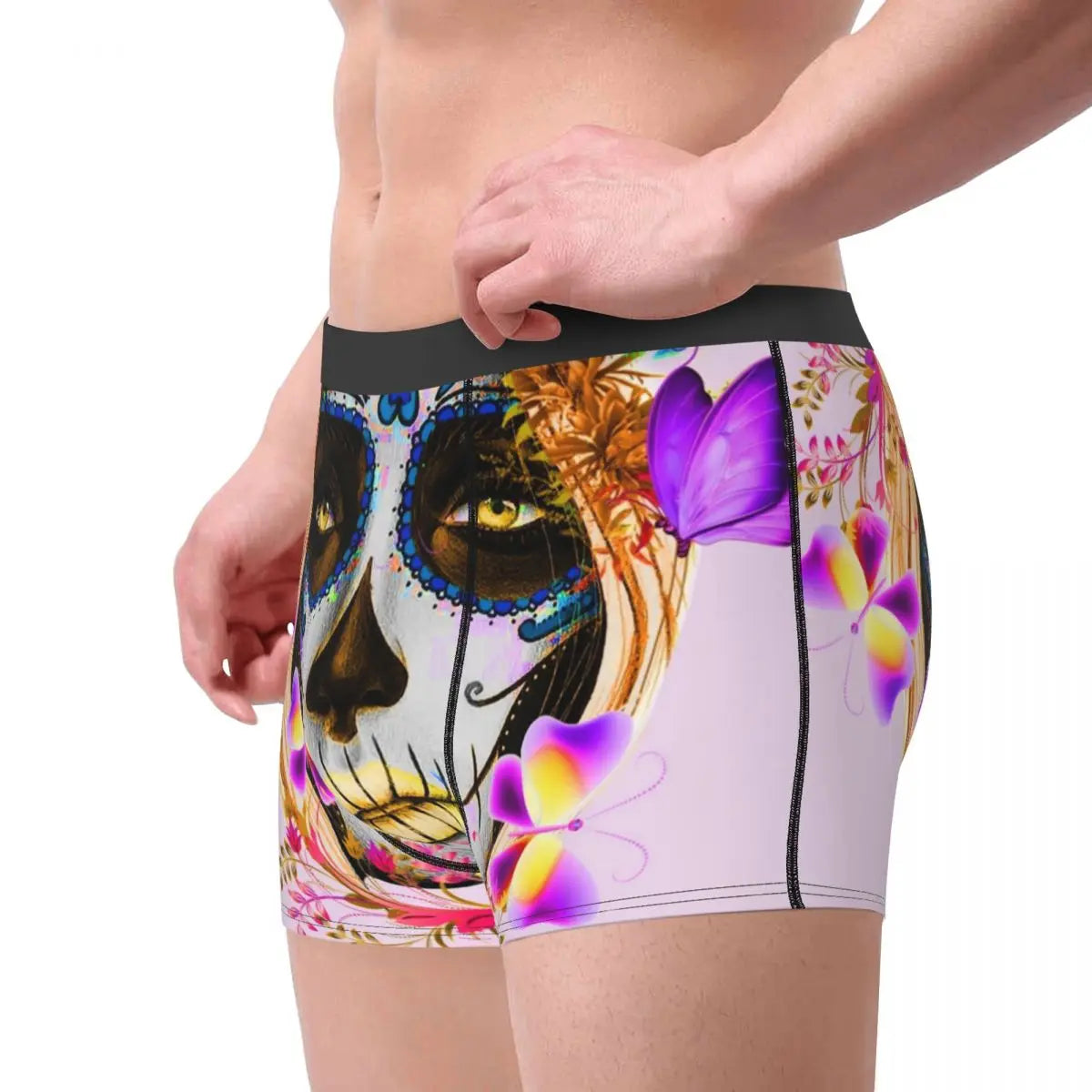 Catrina Mexican Sugar Skull Lady Men's Underwear Boxer Briefs Shorts Panties Novelty Soft Underpants for Male S-XXL