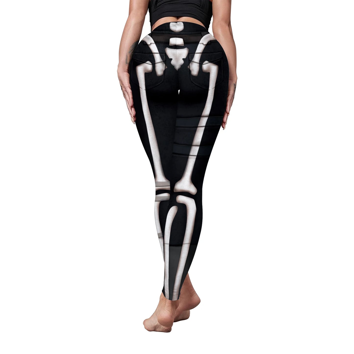 Nadanbao Bone Texture Leggings Middle Waist Printed Legging for Women Highly Stretchable Fitness Tights Yoga Pants Sportswear