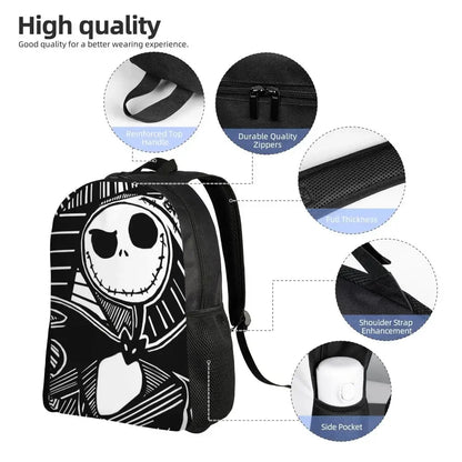 Custom Nightmare Before Christmas Backpacks for Men Women School College Student Bookbag Skellington Halloween Skull Bags