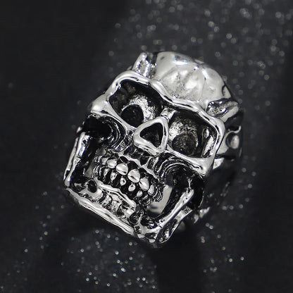 Retro Skull Large Ring For Men Silver Color Punk Gothic Rock Hiphop Ring Handmade Designer Jewelry Biker Accessories Unisex Gift