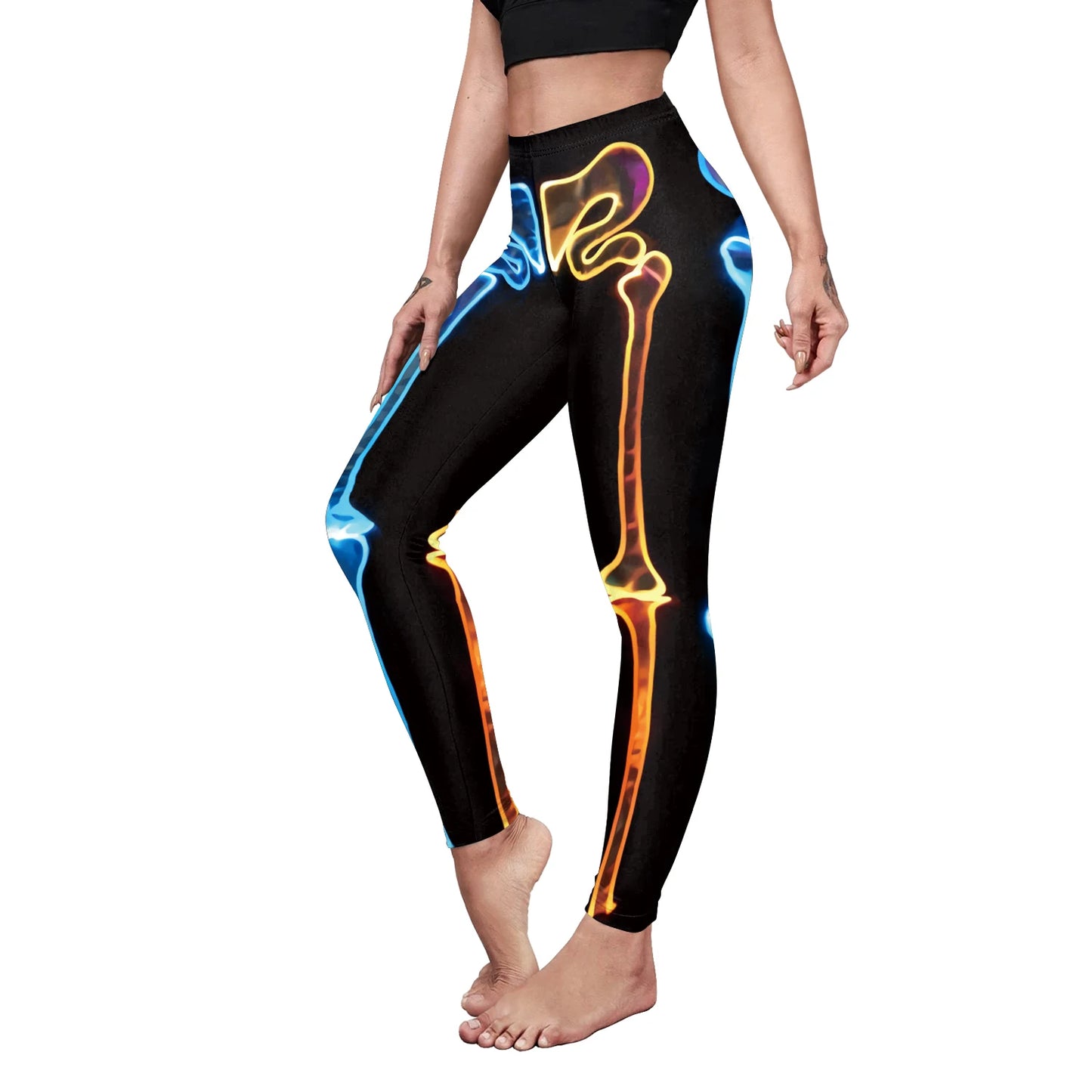 Nadanbao Bone Texture Leggings Middle Waist Printed Legging for Women Highly Stretchable Fitness Tights Yoga Pants Sportswear