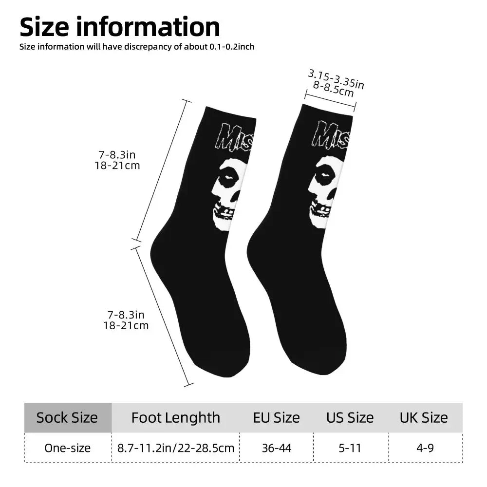 Misfits Skull Funny Socks for Men Women Male Unisex Crazy Street Style Printed Happy Crew Sock with Print Summer