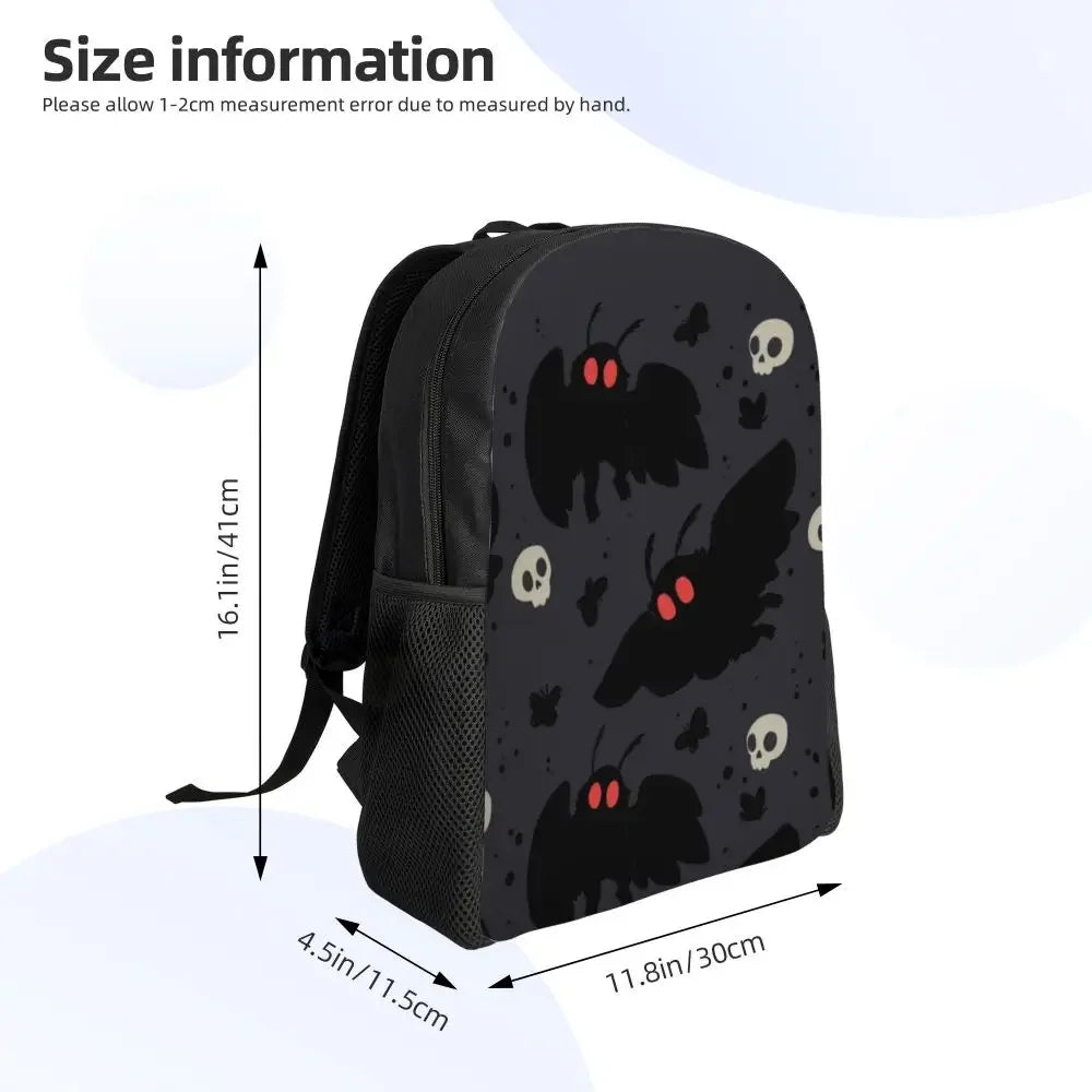 Skulls And Roses Backpack for Women Men School College Students Bookbag Fits 15 Inch Laptop Gothic Moth Bags