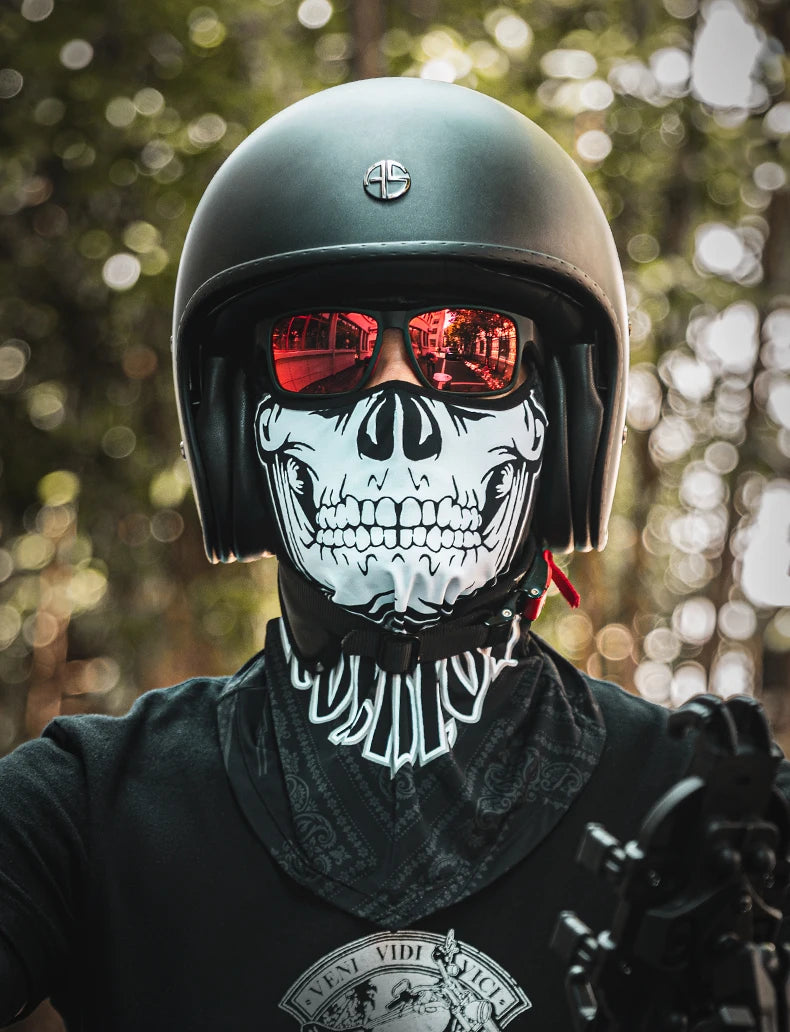 ROCKBROS Moto Bike Scarf Mask Skull Print Motocycle Full Face Mask Balaclava Breathable Helmet Cool Mask Training HeadScarf