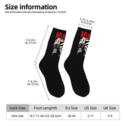 Misfits Skull Funny Socks for Men Women Male Unisex Crazy Street Style Printed Happy Crew Sock with Print Summer