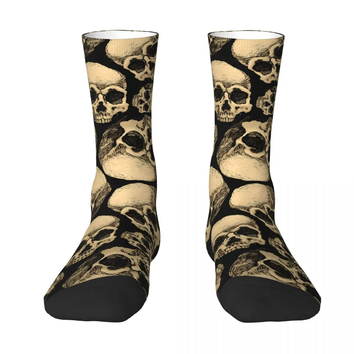 Skulls Black Skull Skeleton Socks Travel 3D Print Boy Girls Mid-calf Sock