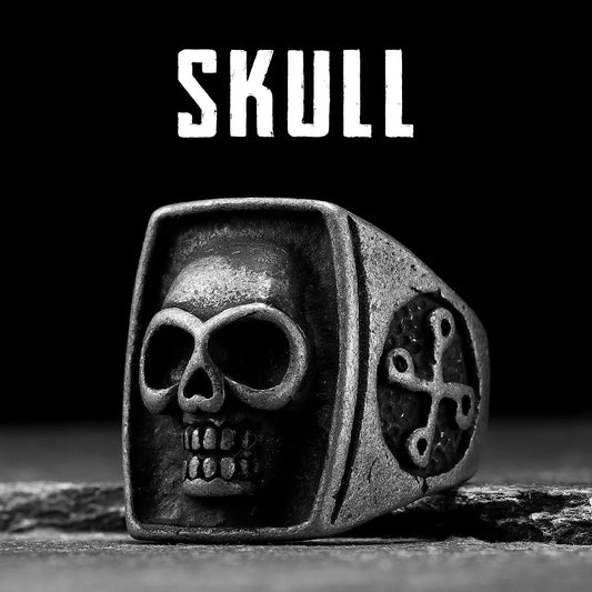 Phantom Skull Men Rings Stainless Steel Jewelry Punk Rock Vintage Black Gothic Simple Fashion Accessories Gifts Wholesale