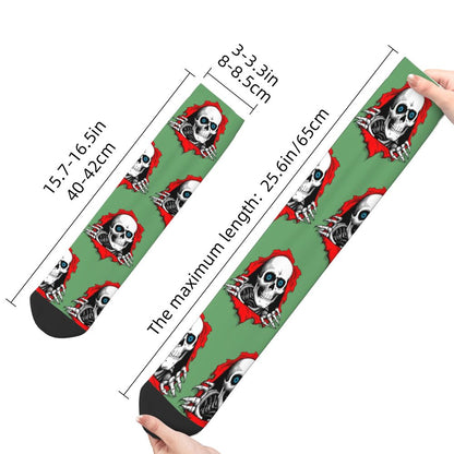 Novelty Mens Funny Jokers Skull Gun Dress Socks Unisex Comfortable Warm 3D Printed Gothic Skeleton Crew Socks