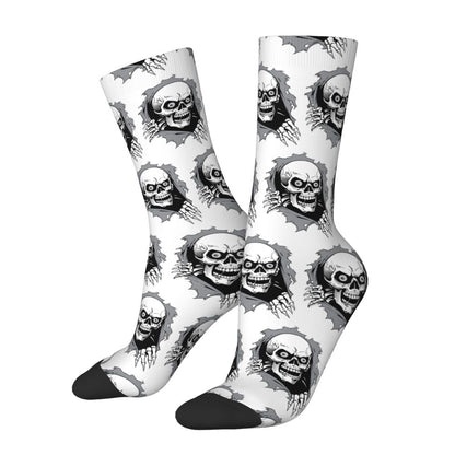 Novelty Mens Funny Jokers Skull Gun Dress Socks Unisex Comfortable Warm 3D Printed Gothic Skeleton Crew Socks