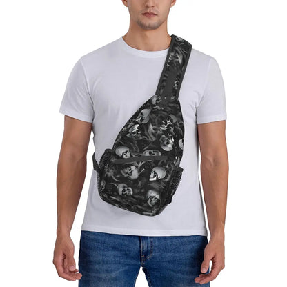 Crossbody Bag Sports Smoke Skulls Chest Bag Unisex Women Man Fashion Shoulder Backpacks Travel