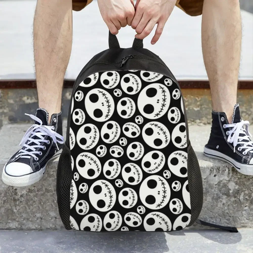 Custom Nightmare Before Christmas Backpacks for Men Women School College Student Bookbag Skellington Halloween Skull Bags