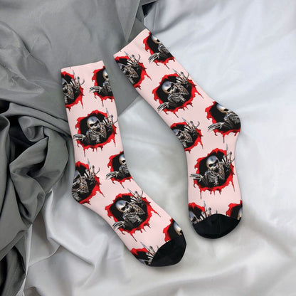 Novelty Mens Funny Jokers Skull Gun Dress Socks Unisex Comfortable Warm 3D Printed Gothic Skeleton Crew Socks