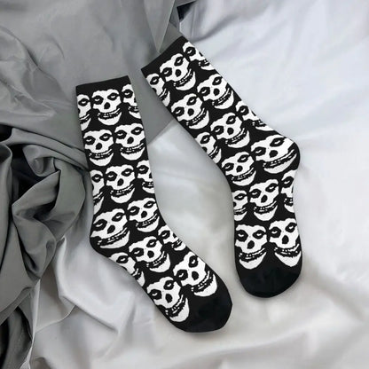 Misfits Skull Funny Socks for Men Women Male Unisex Crazy Street Style Printed Happy Crew Sock with Print Summer