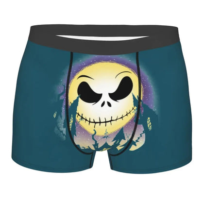 Custom Horror Movie Tim Burton Christmas Boxer Shorts For Men Halloween Skull Jack Underwear Panties Briefs Soft Underpants