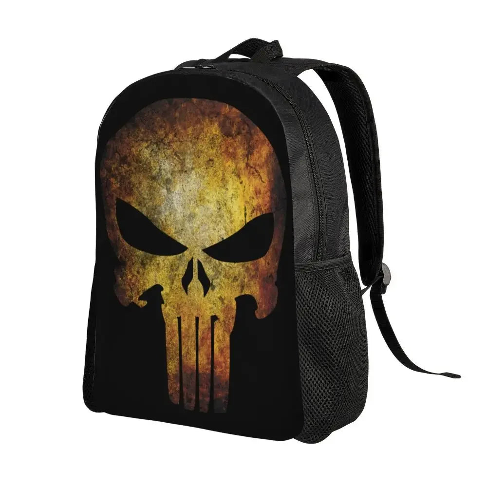 Customized Superhero Backpack Men Women Basic Bookbag for College School Punisher Skull Symbol Bags