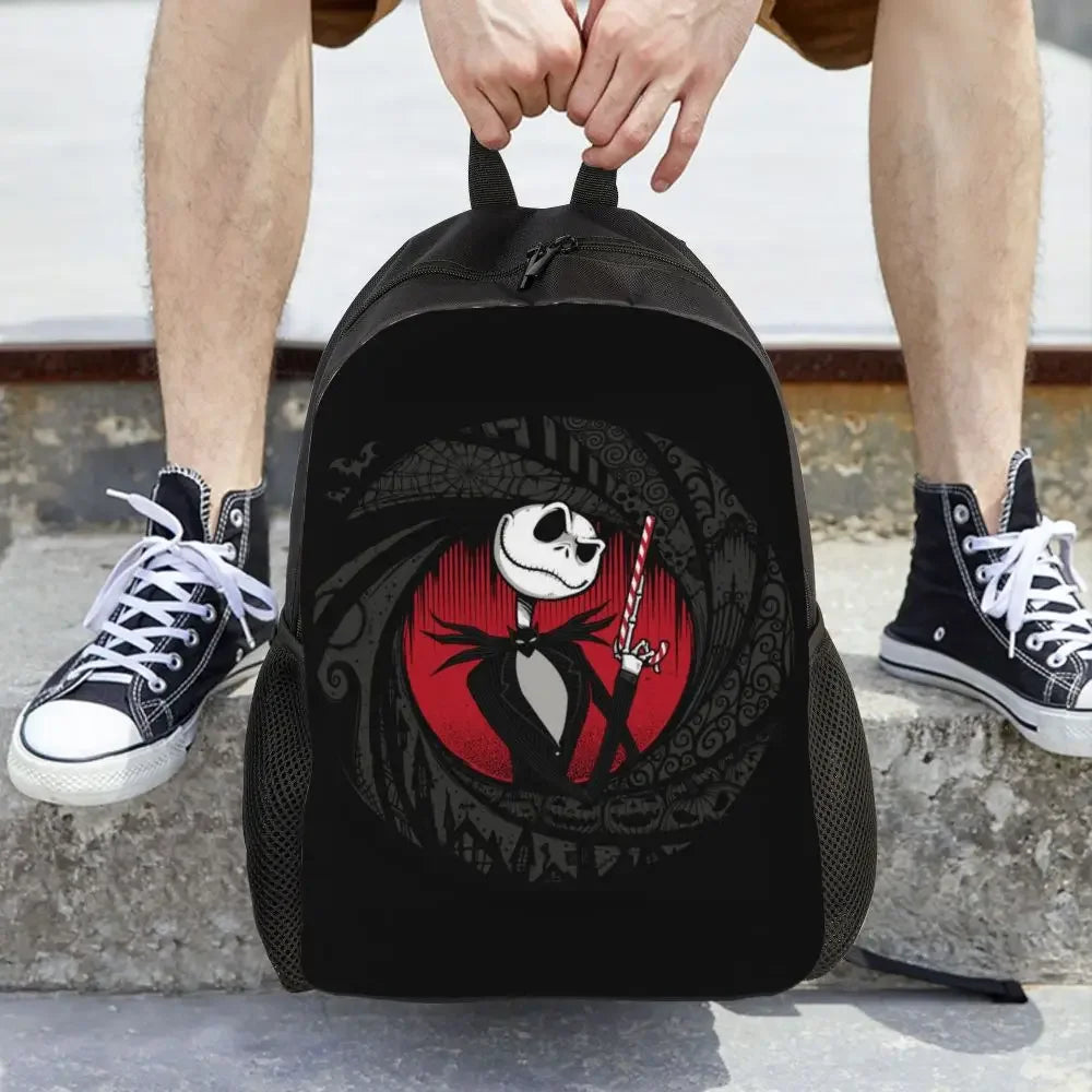 Custom Nightmare Before Christmas Backpacks for Men Women School College Student Bookbag Skellington Halloween Skull Bags