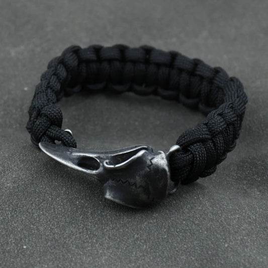 Odin Raven Skull Bracelet Mens Slavic Paracord Rope Bracelet Punk Biker Rock Party Accessories Nordic rune Jewelry