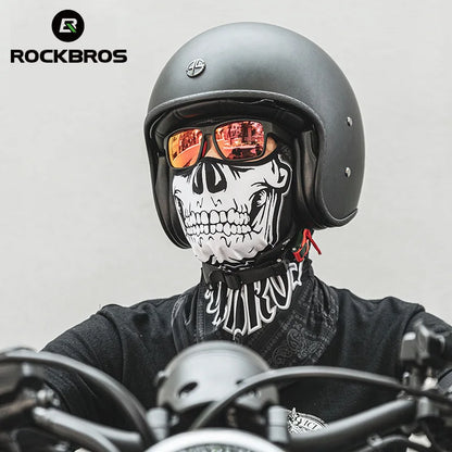 ROCKBROS Moto Bike Scarf Mask Skull Print Motocycle Full Face Mask Balaclava Breathable Helmet Cool Mask Training HeadScarf