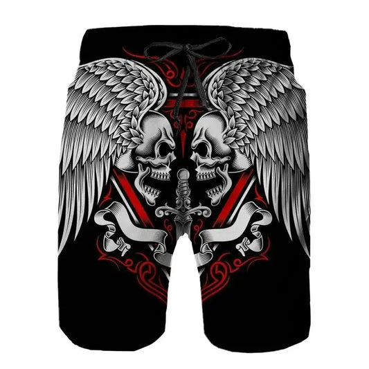 Shorts Men 3D Skull Printed Gym Quick Dry Board Shorts Casual Running Basketball Cargo Short Beachwear Swim Trunks Sports Pants