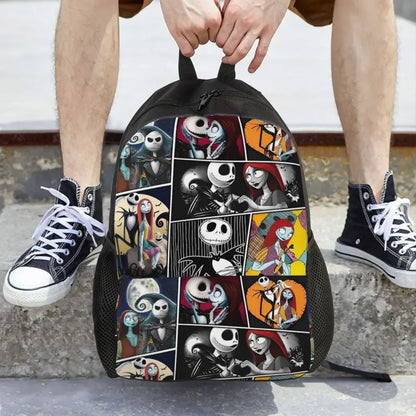 Custom Nightmare Before Christmas Backpacks for Men Women School College Student Bookbag Skellington Halloween Skull Bags