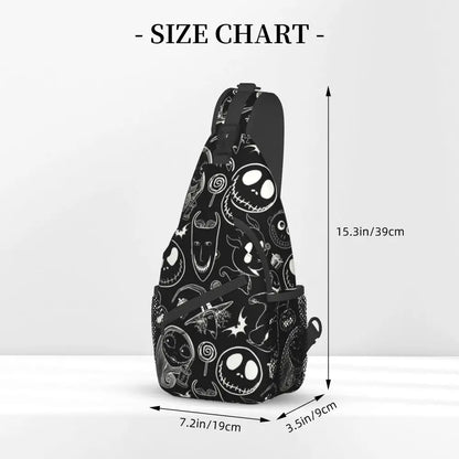 Custom Halloween Skull Jack Sling Crossbody Backpack Men Tim Burton Christmas Horror Movie Shoulder Chest Bag for Hiking