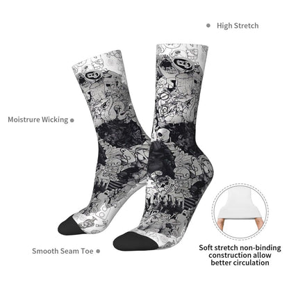 Funny Happy Men's Socks Mexican Skull Vintage Harajuku Skeleton Skull Bone Hip Hop Seamless Crew Crazy Sock Gift Pattern Printed