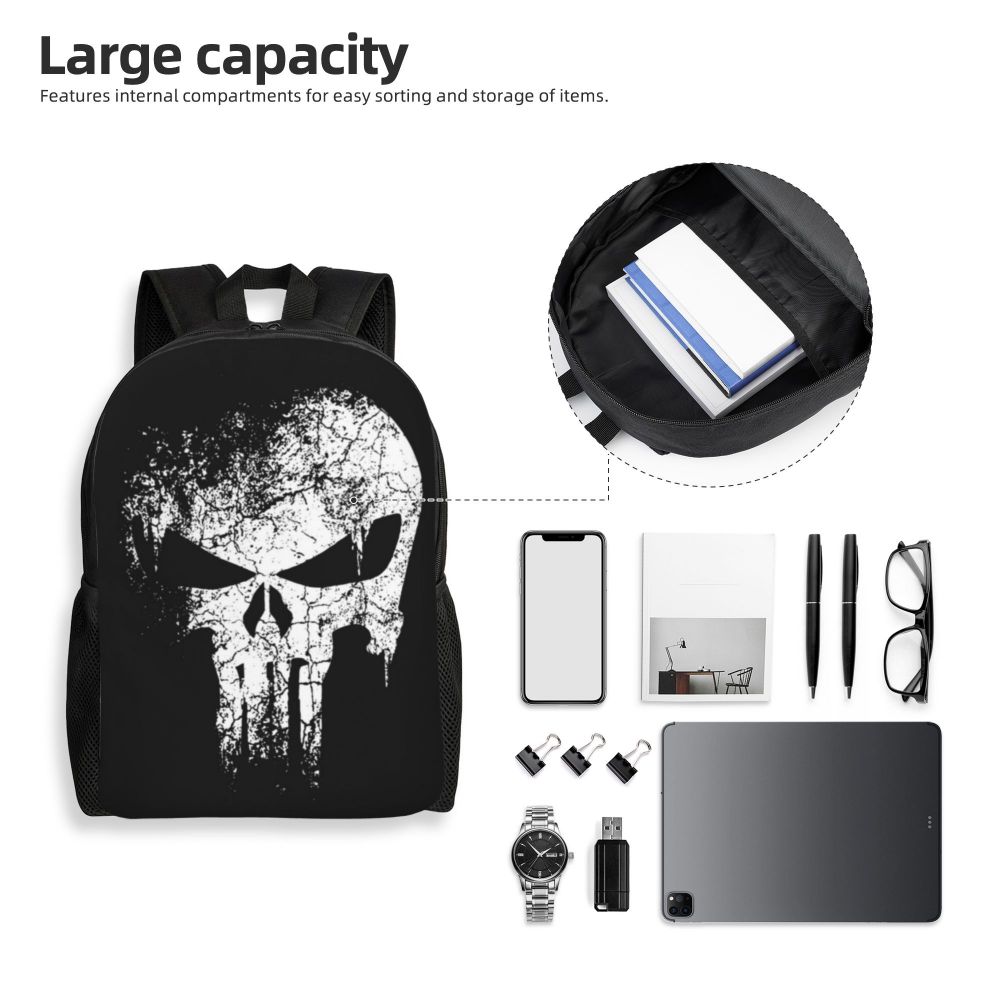 Skull Eyes Travel Backpack Women Men School Laptop Bookbag Halloween College Student Daypack Bags