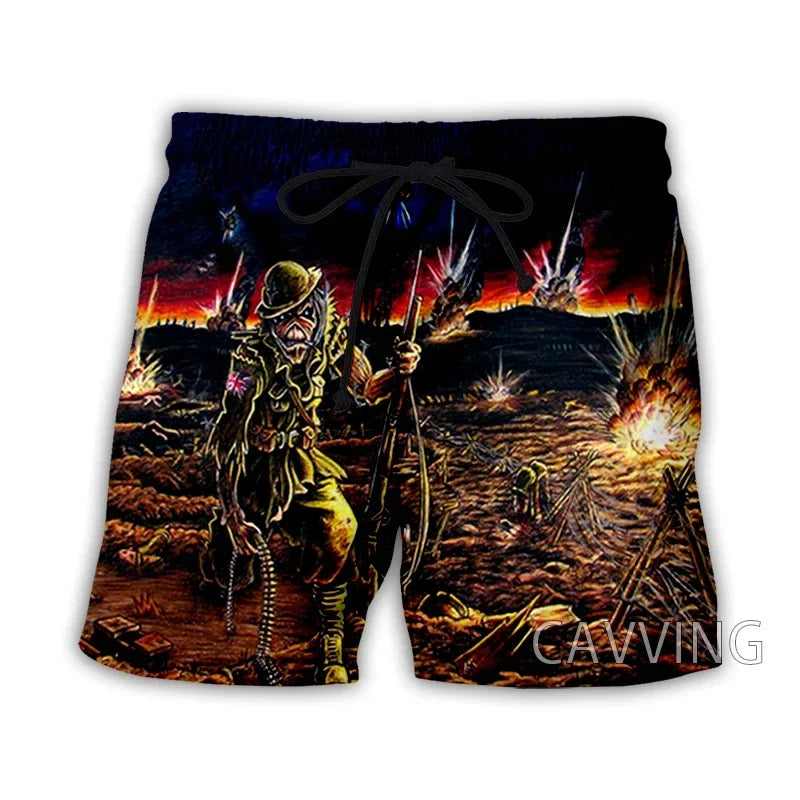 New Fashion 3D Printed Gothic Retro Horror Skull Summer Beach Shorts Street Men Quick Drying Vacation Casual Fashion Shorts