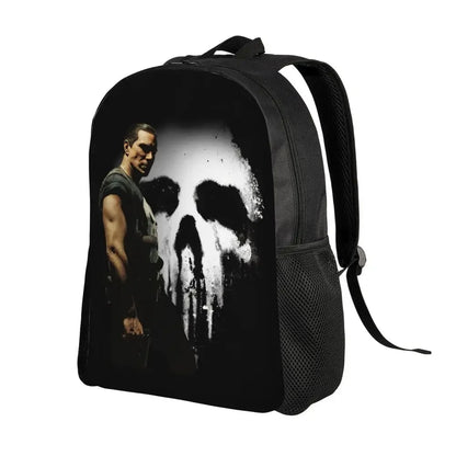 Customized Superhero Backpack Men Women Basic Bookbag for College School Punisher Skull Symbol Bags