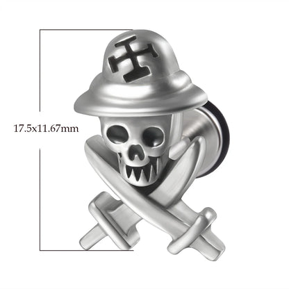 1PC Surgical Steel Skull Ear Stud Demon Skeleton Earrings Men Hiphop Style Prevent Allergy Ear Piercing Jewelry