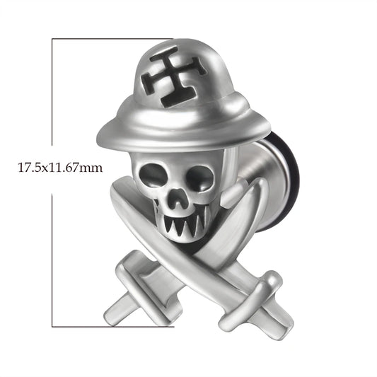 1PC Surgical Steel Skull Ear Stud Demon Skeleton Earrings Men Hiphop Style Prevent Allergy Ear Piercing Jewelry