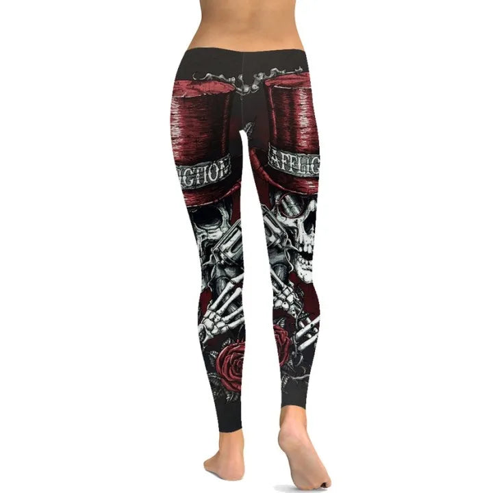 FCCEXIO Brand Skull 3D Printed Legging Fashion Gothic Halloween Pencil Pants New Sexy Partywear Leggings