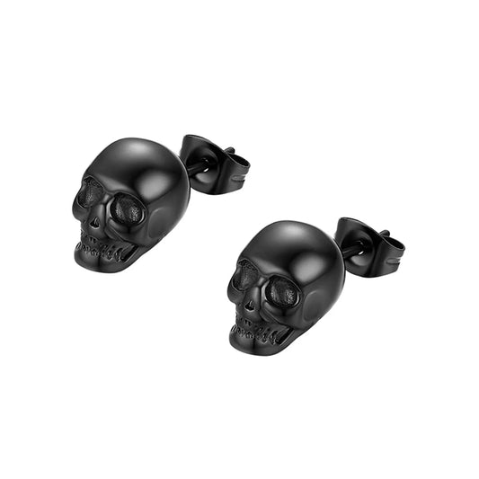 Design Stainless Steel Skull Drop Earrings For Men Fashion Gothic Street Hip Hop Ear Jewelry Pendant Cool Stud Earrings