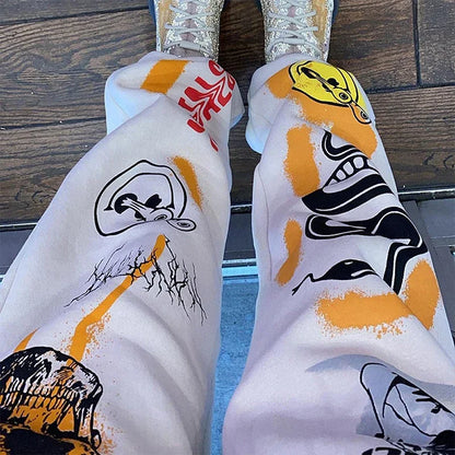 Daily Women Sweatpants Joggers Y2K Harajuku Cartoon Skull Printed Streetwear Sweatpants Pants Casual High Waist Sweatpants