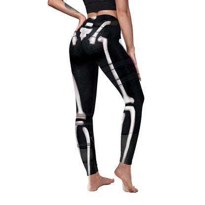 Nadanbao Bone Texture Leggings Middle Waist Printed Legging for Women Highly Stretchable Fitness Tights Yoga Pants Sportswear