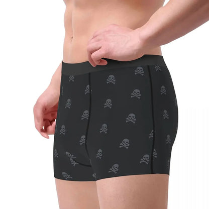 Crossbones Skeleton Skull Bone Underpants Cotton Panties Men's Underwear Print Shorts Boxer Briefs