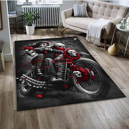 Gothic Female Skull Horror Dead Girl Area Rug,Carpet for Home Living Room Bedroom Sofa Doormat Decor,kids Non-slip Floor Mat 3D