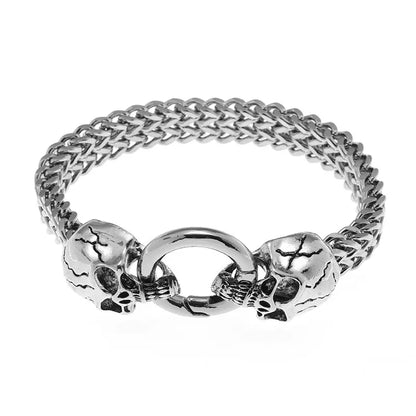 Hot Selling Classic Fashion Punk Stainless Steel Skull Bracelet Men's Charm Gothic Bracelet Jewelry Gift