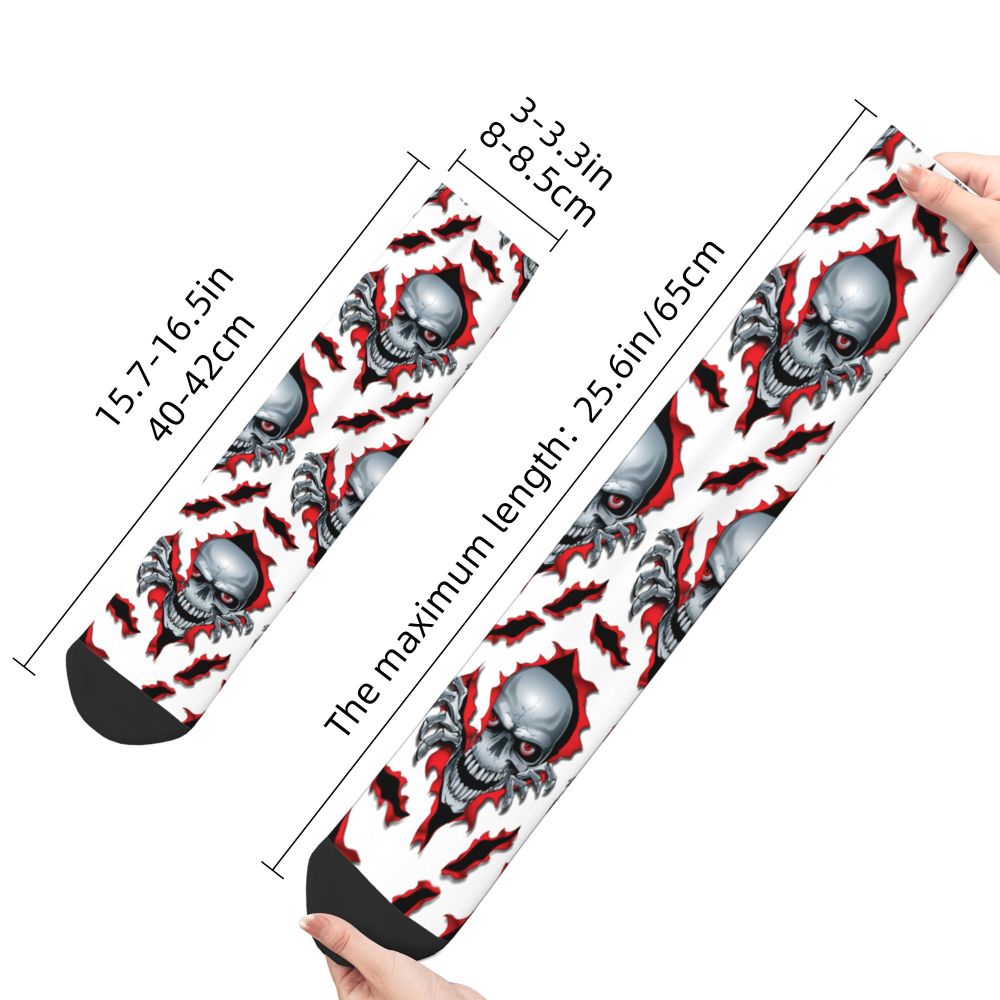 Novelty Mens Funny Jokers Skull Gun Dress Socks Unisex Comfortable Warm 3D Printed Gothic Skeleton Crew Socks