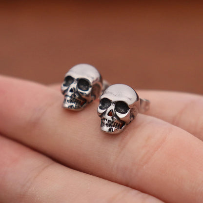 Punk Rock Skull Stud Earring for Men Stainless Steel Fashion Simple Piercing Earring Classic Personality Jewelry Wholesale