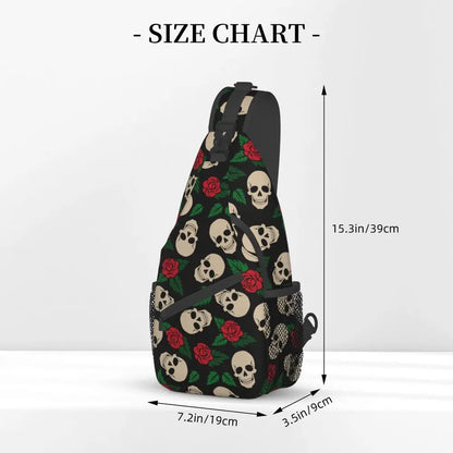 Horror Skeleton Gothic Death Skull Crossbody Sling Backpack Men Custom Shoulder Chest Bag for Traveling Daypack