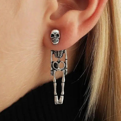 Halloween Skull Skeleton Drop Earrings for Women Punk Charm Ghost Spider Web Dangle Earrings Jewelry Gift