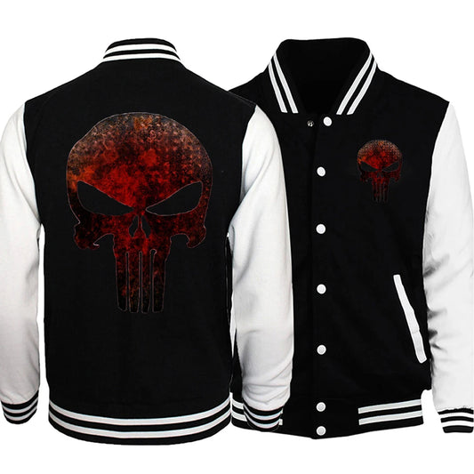 Skull Head Series Printing Jackets Man Women Fashion Hip Hop Baseball Uniform Personality Casual Jacket Warm Soft Clothing Male