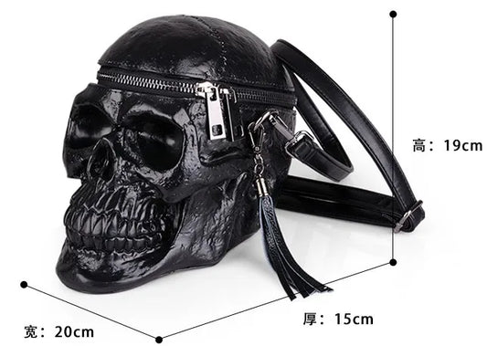 Fashion Designer Satchel Package Skull BagsOriginality Women Bag Funny Skeleton Head Black Handbad Single Package