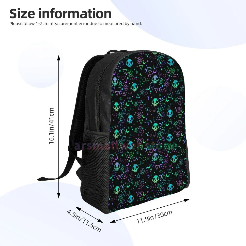 Goth Gothic Black Skull Stylish Backpack for Women Men, Durable College Book Bag for Outdoor Sports Hiking Camping Travel