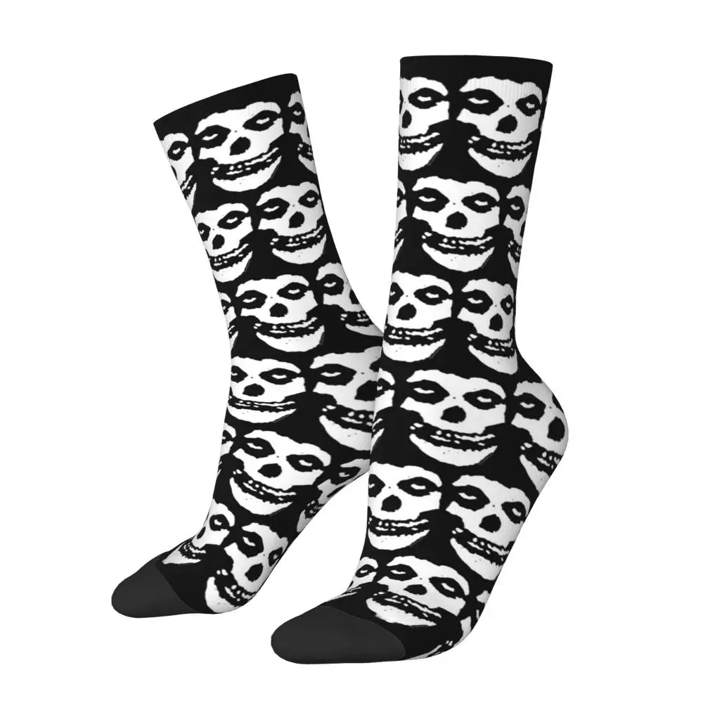 Misfits Skull Funny Socks for Men Women Male Unisex Crazy Street Style Printed Happy Crew Sock with Print Summer