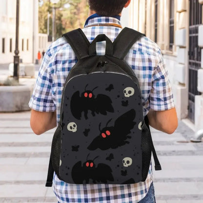 Skulls And Roses Backpack for Women Men School College Students Bookbag Fits 15 Inch Laptop Gothic Moth Bags