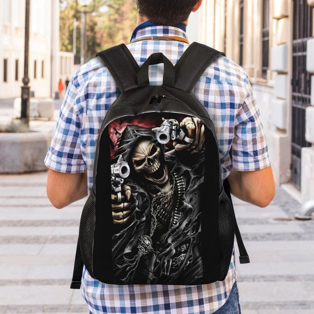 Skull Eyes Travel Backpack Women Men School Laptop Bookbag Halloween College Student Daypack Bags